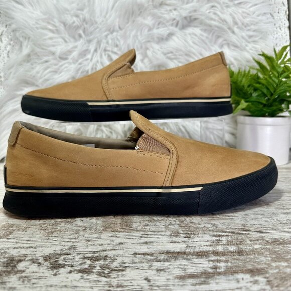 Sorel Caribou Waterproof Tan Suede Sneakers Men’s Size 10.5 Buff Slip-On Comfort - Picture 1 of 16